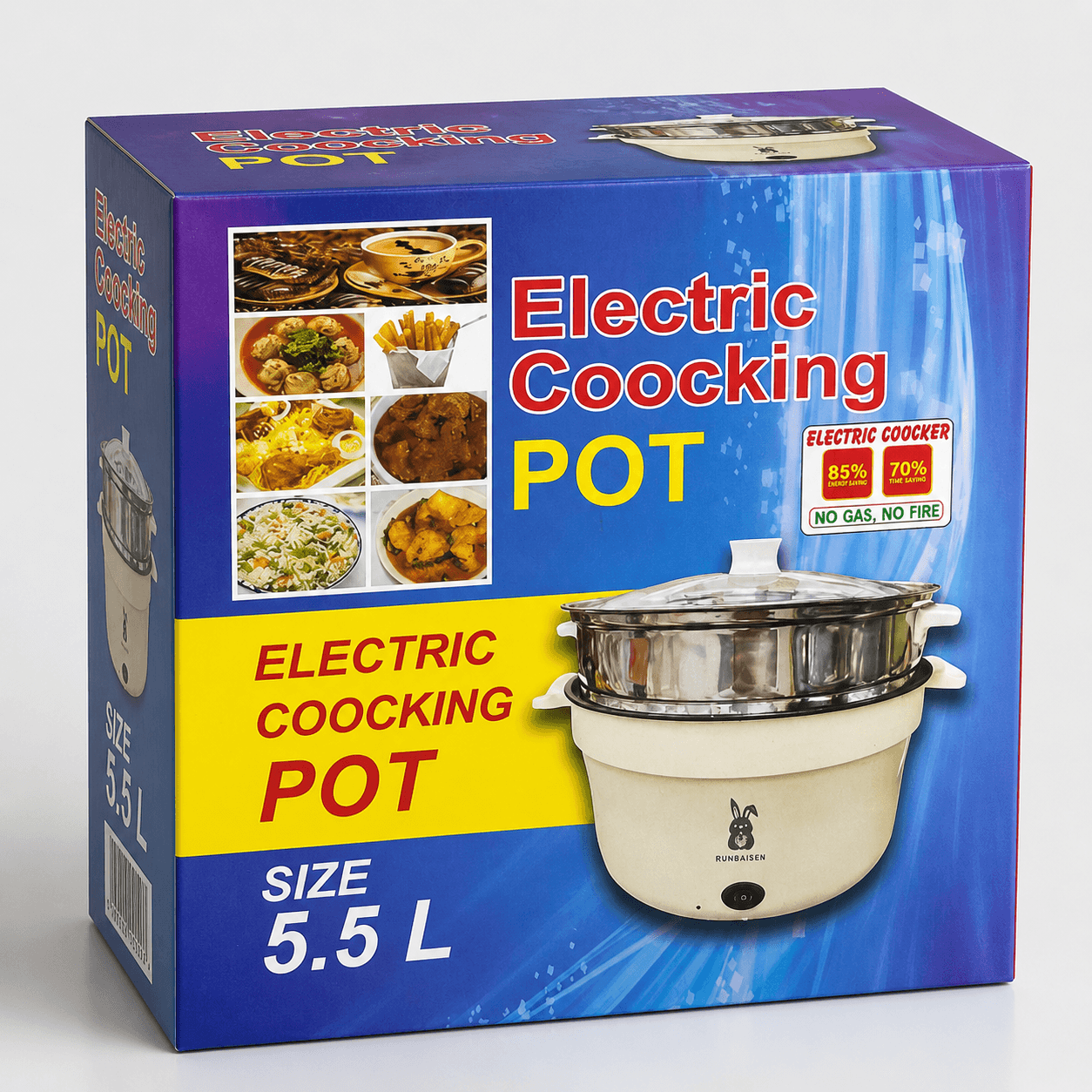 Electric Cooking Pot 5.5L — 2